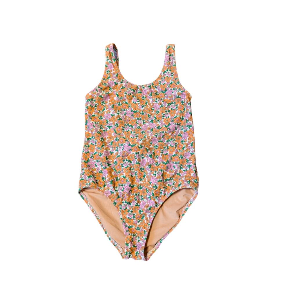 CREWCUTS Girls one piece floral  Swim Suit/Bathing suit, floral; size 8